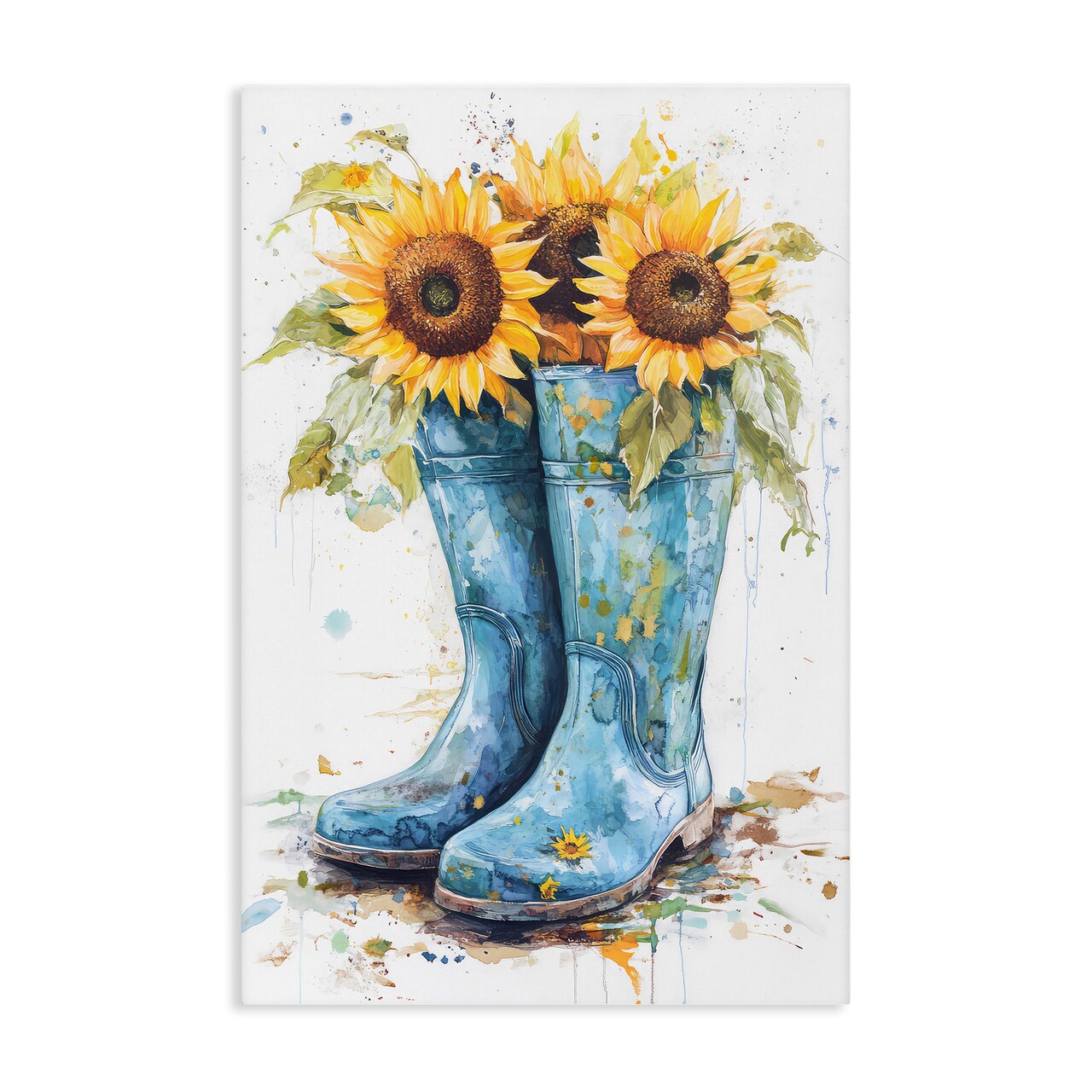 Stupell Industries Blue Rain Boots & Sunflowers Canvas, design by Tina LeCour